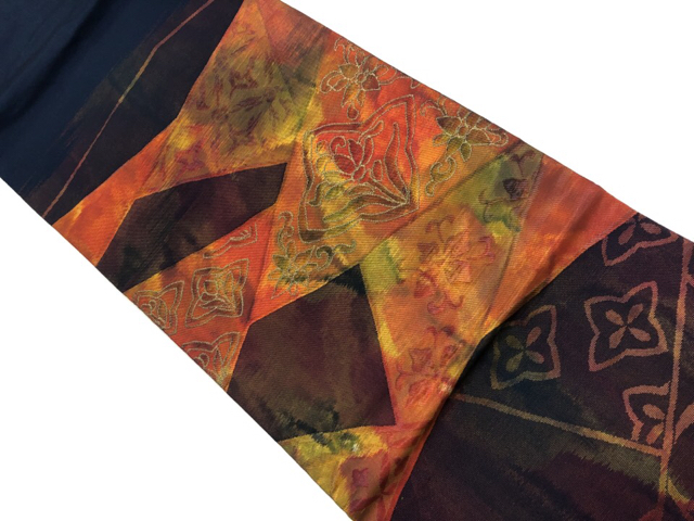 JAPANESE KIMONO / VINTAGE NAGOYA OBI / WOVEN FLOWER ARABESQUE